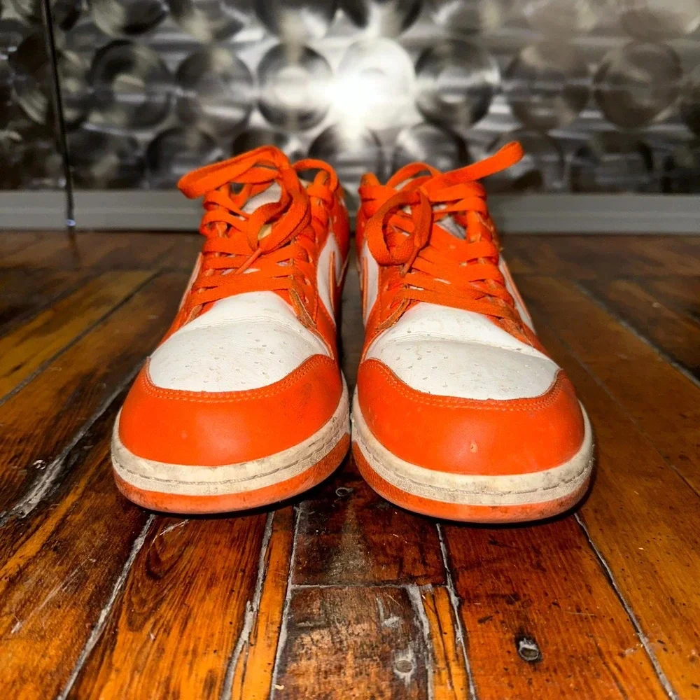 Nike Dunk Low SP Syracuse Sneakers Men's Size 12 Orange White Leather Lace Up